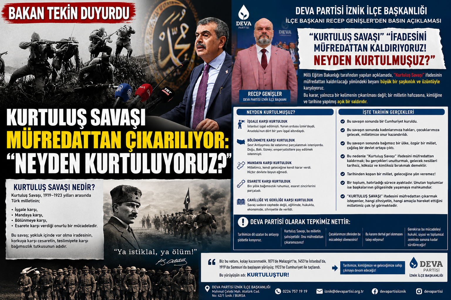 Kurtuluş Savaşı’nı Müfredattan Silemezsiniz